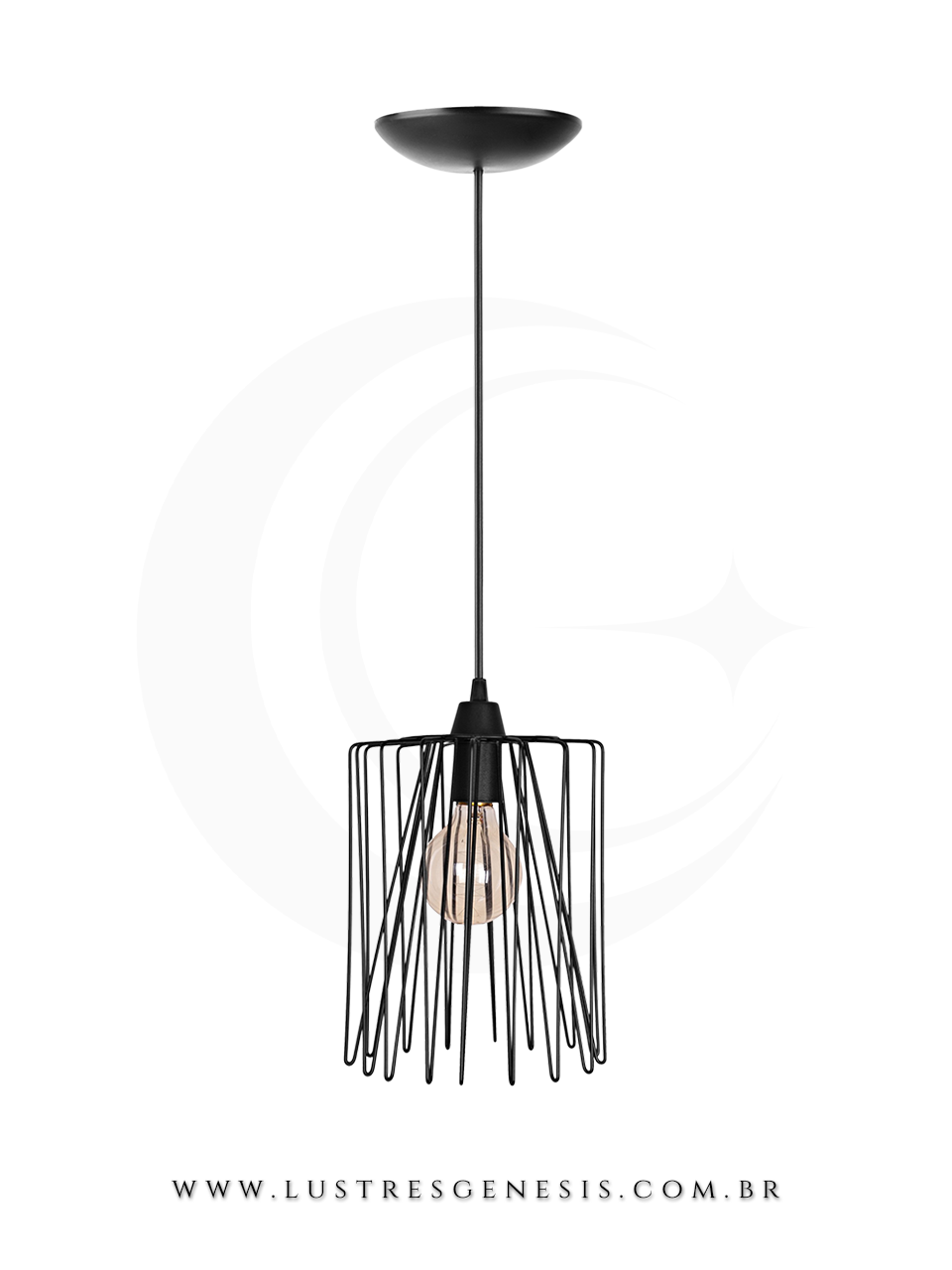 Pendente Industrial Aramado Preto Modelo Aranha para Bancada Cozinha Área Gourmet Lavabo Sala de Jantar